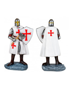 Templar knight miniature with shield and ax (18 cm.)