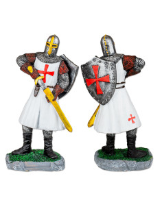 Templar knight miniature with shield and sword (18 cm.)