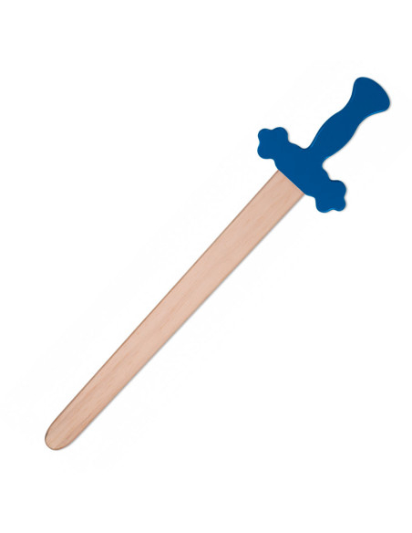 Wooden sword with blue handle for...