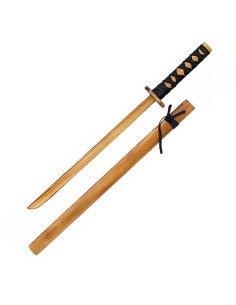 Wooden katana, natural color, for children (72 cm.)