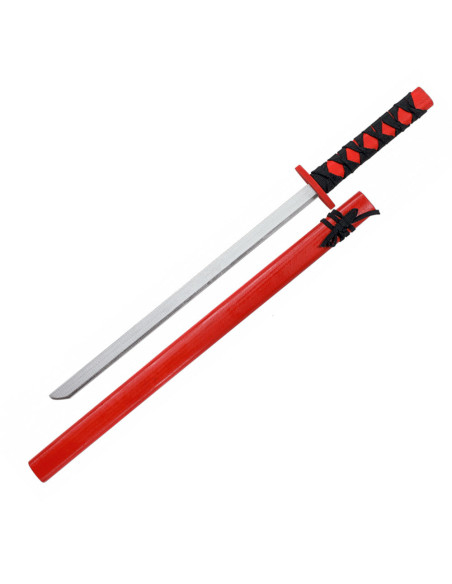 Wooden katana, red color, for...