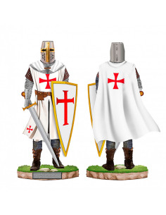 Templar knight miniature with helmet, shield and sword...