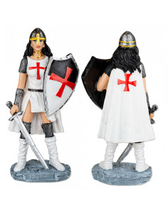 Templar woman miniature with helmet, shield and sword (18...