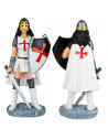 Templar woman miniature with helmet, shield and sword (18 cm.)