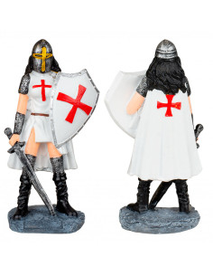 Templar woman miniature with helmet, shield and sword (12...