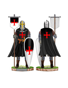 Miniature hospital knight with banner and shield (18 cm.)