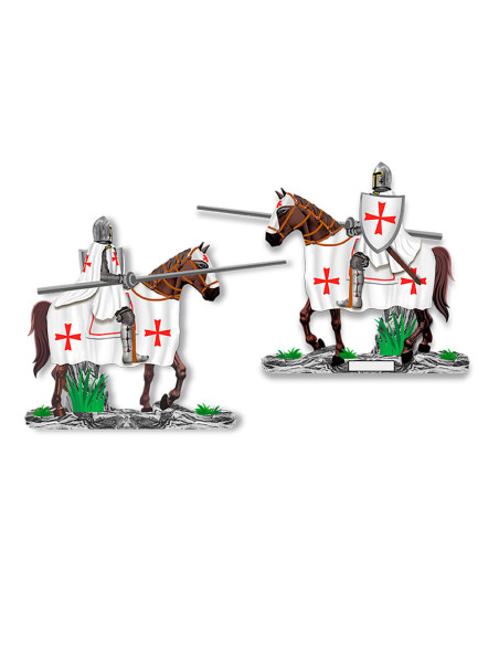 Templar Knight on horseback with...
