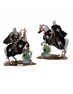 Knight Hospitaller on horseback with medieval mace (20 cm.)