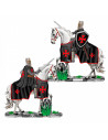 Black Templar knight on horseback with sword (12 cm.)