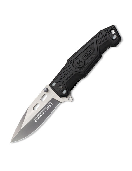 K25 black rescue knife with titanium...