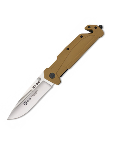 KA-52 rescue knife, Coyote rubberized...