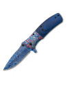 Albainox 3D blue Damascus pocket knife