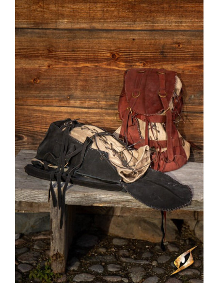 Medieval Adventurer's backpack, suede