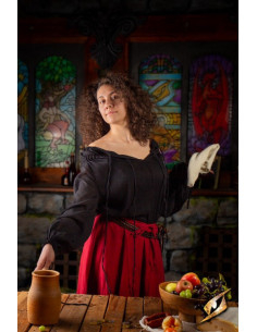 Crinkle medieval shirt, black