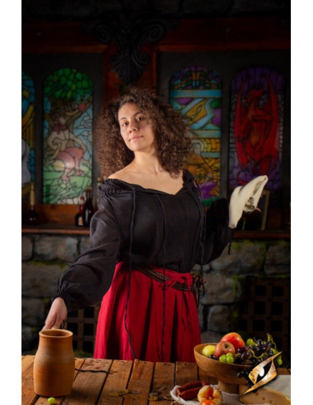 Crinkle medieval shirt, black Crinkle medieval shirt, black