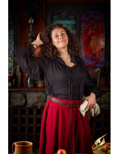 Crinkle medieval shirt, black Crinkle medieval shirt, black