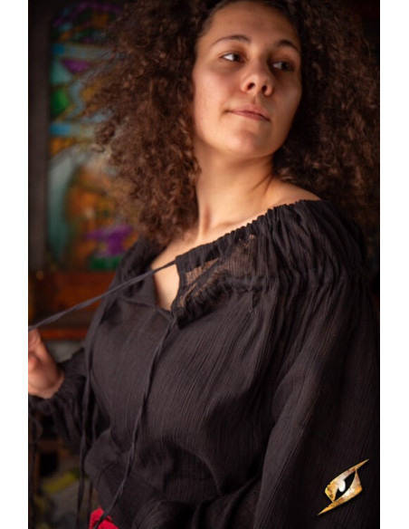 Crinkle medieval shirt, black Crinkle medieval shirt, black
