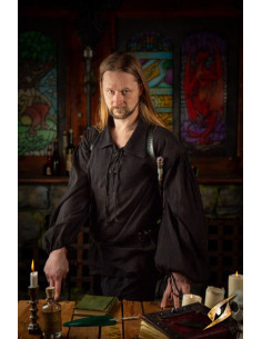 Crinkle fencing t-shirt, black