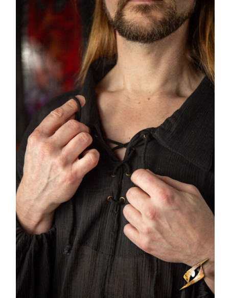 Crinkle fencing t-shirt, black