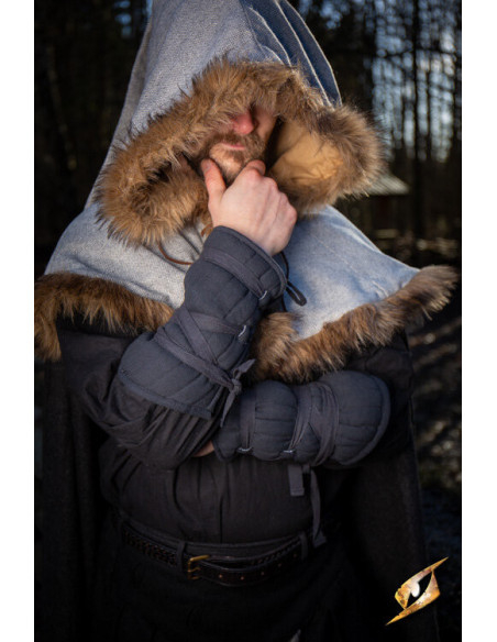 Medieval padded bracelets, black