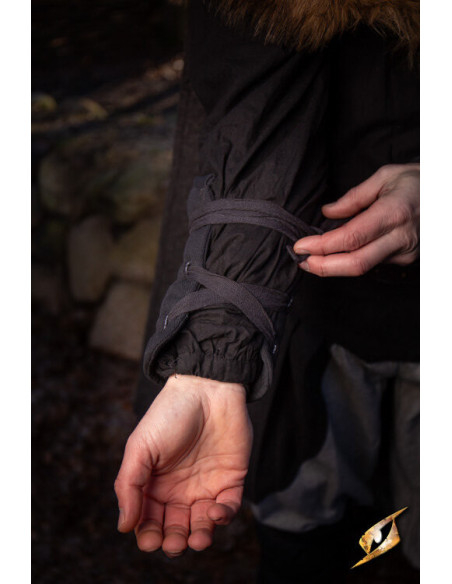 Medieval padded bracelets, black