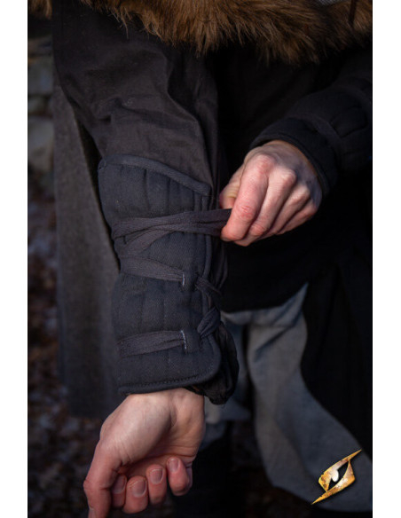 Medieval padded bracelets, black