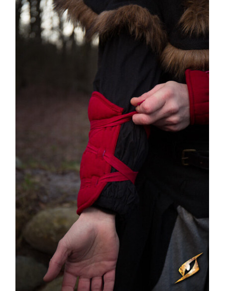 Medieval padded bracelets, red