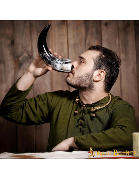 Viking drinking horn with Rampant...