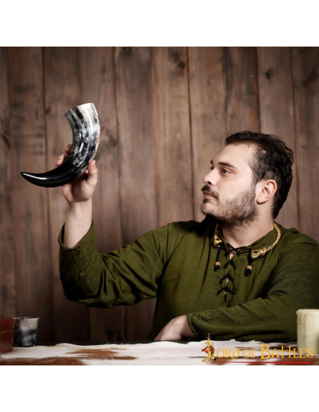 Viking drinking horn with Rampant...