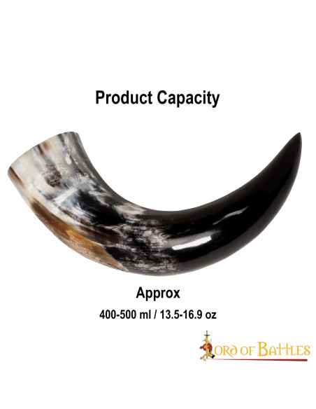 Viking drinking horn with Rampant...