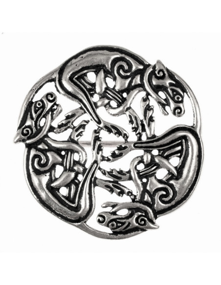 Celtic brooch with the dogs of Arawn