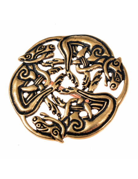Celtic brooch with the dogs of Arawn