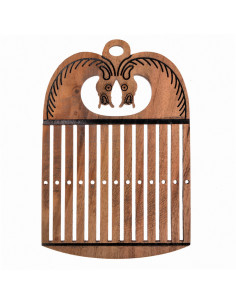 Viking heddle loom with horse heads