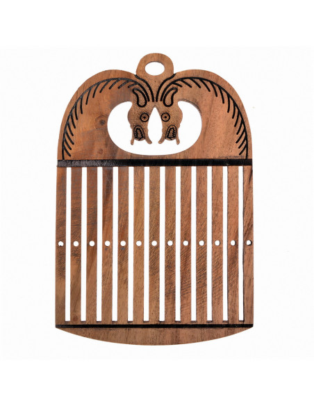 Viking heddle loom with horse heads