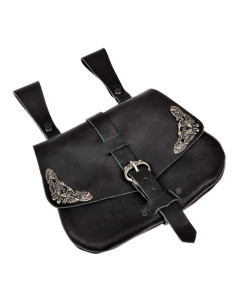 Irish Medieval leather bag (20 x 20 cm.) 2