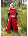 Medieval dress of noble model Bliaut, red-black