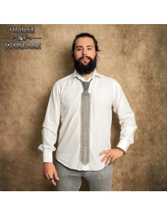 Chainmail tie with brass and steel rings 2