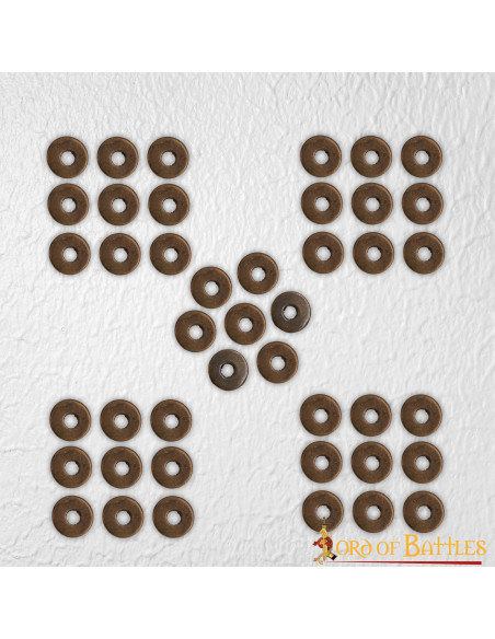 Set of 50 aged brass washers