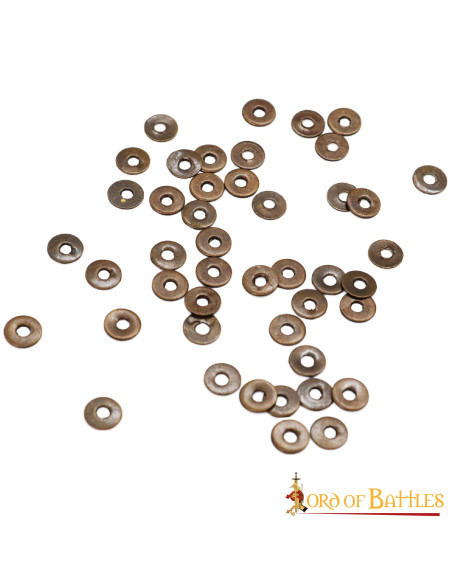 Set of 50 aged brass washers
