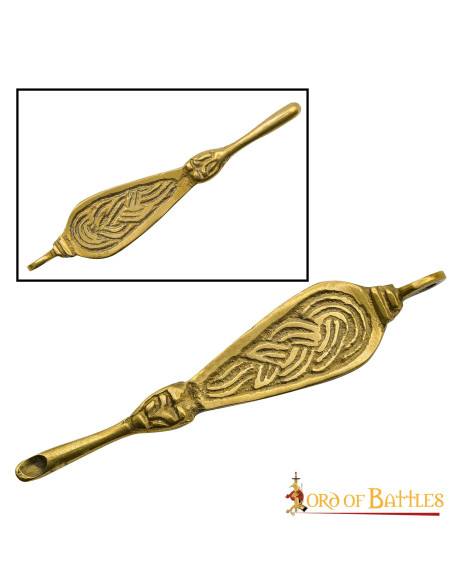 Viking ear cleaner in brass