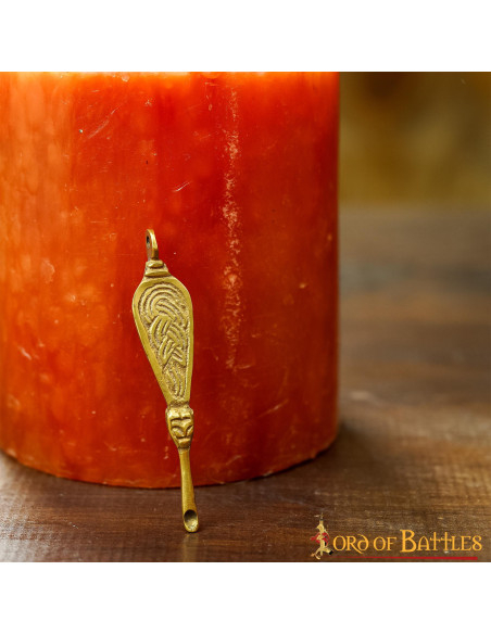 Viking ear cleaner in brass