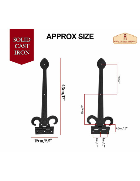 Medieval hinge for black steel doors...