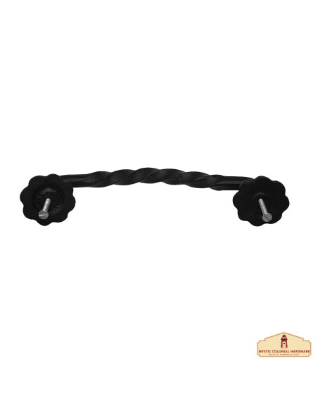 Medieval iron door handle braided...