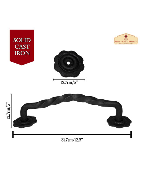 Medieval iron door handle braided...