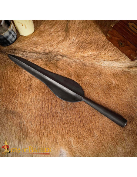 Hand-forged iron spearhead (45.6 cm.)