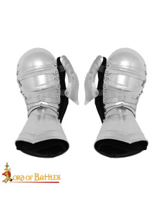 Medieval steel gauntlets Bivalvo model (16 g.)
