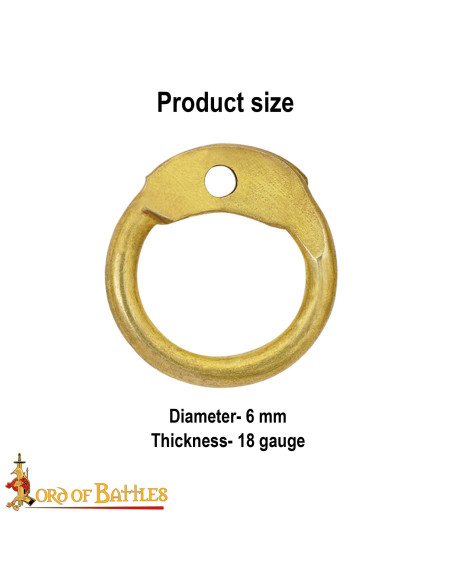 Round brass rings with chain mail...