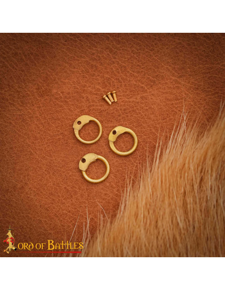 Round brass rings with chain mail...