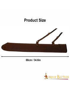 Leather sheath for LARP swords, brown (87 cm.) 2