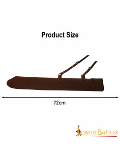 Leather sheath for LARP swords, brown (72 cm.) 2